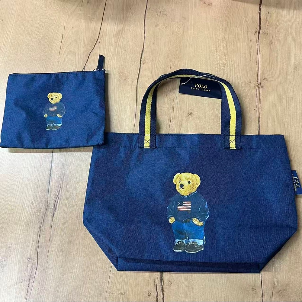 Polo by Ralph Lauren Blue Tote with Bear Design